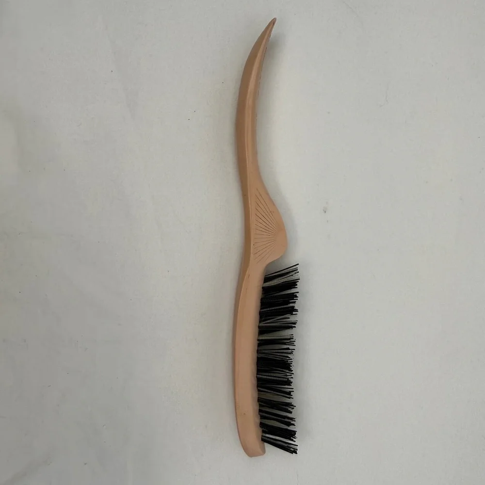 Vintage‎ Howard 77 Firm-Grip Hair Brush Peach Curved Ergonomic Handle Sunburst